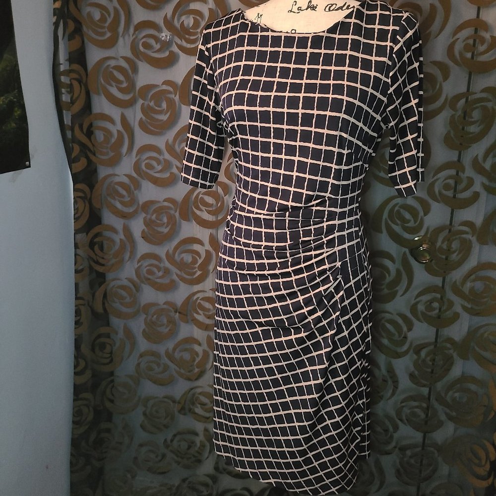 Women's Navy Blue Knee Length Dress